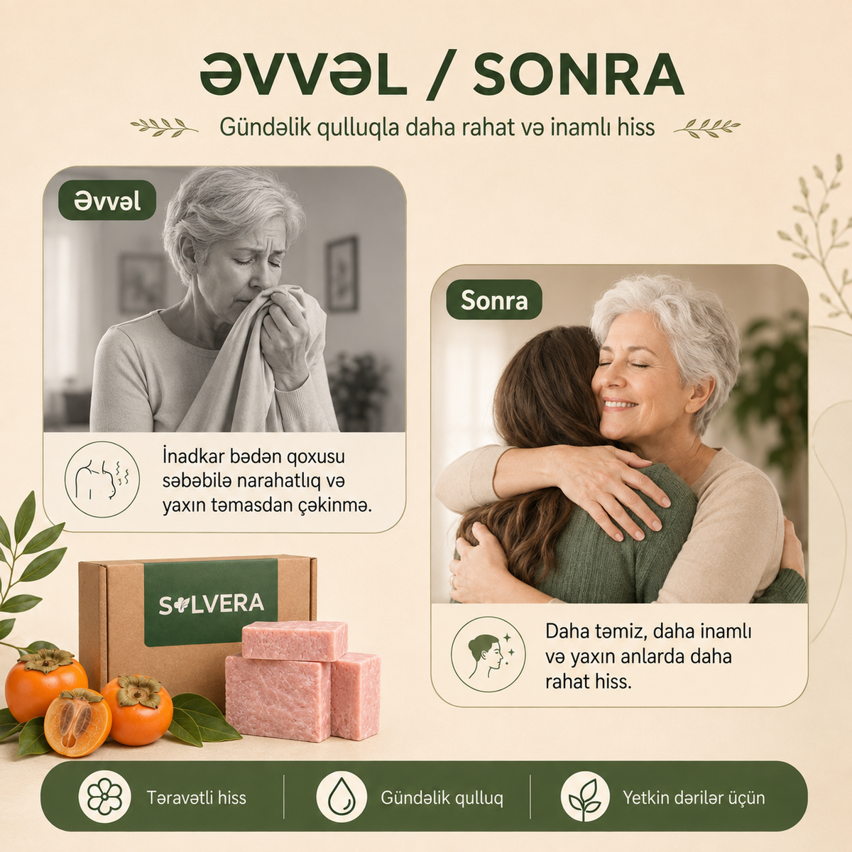 Solvera | Yaşlılıq Qoxusu üçün Xurma Sabunu